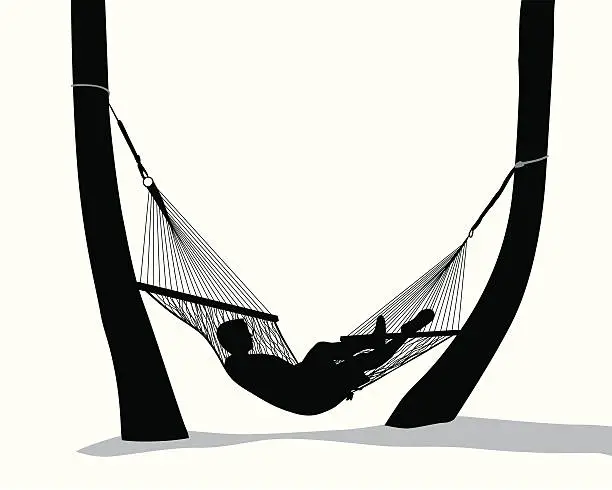 Vector illustration of Hammock Vector Silhouette