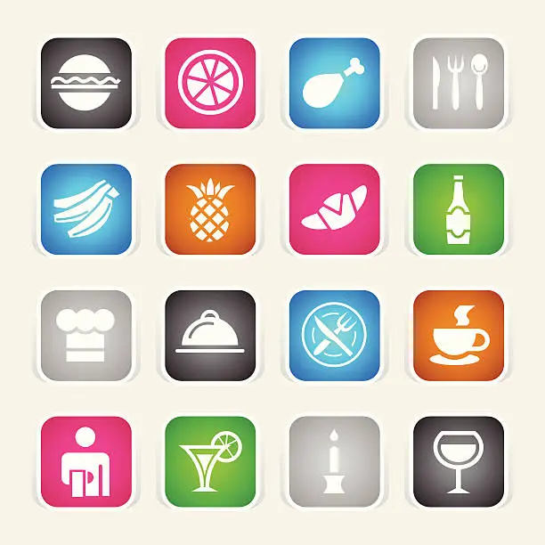 Vector illustration of Multicolor Icons - Restaurant