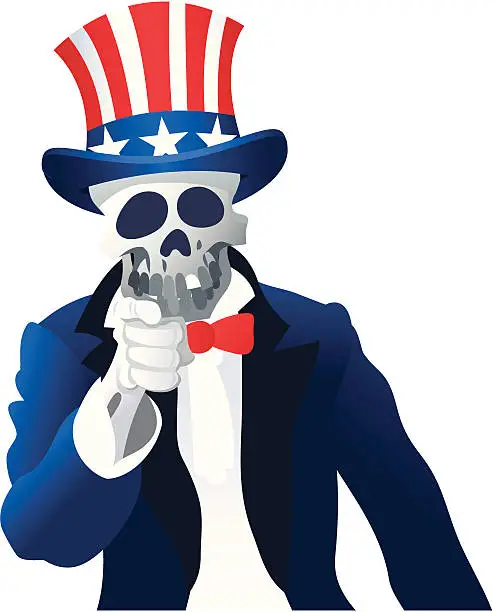 Vector illustration of Dead Uncle Sam