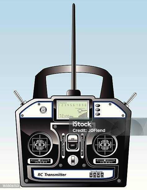 Rc Transmitter With Lcd Digital Display Stock Illustration - Download Image Now - Helicopter, Joystick, Airplane