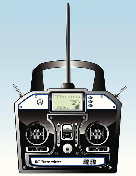 Vector illustration of RC Transmitter with LCD Digital Display