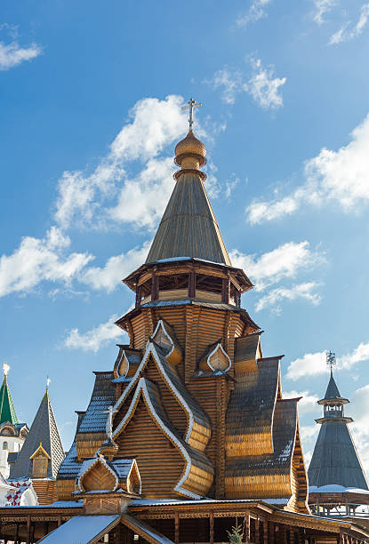 Cтоковое фото Деревянная Церковь в Izmaylovskiy Кремль, Москва, Россия