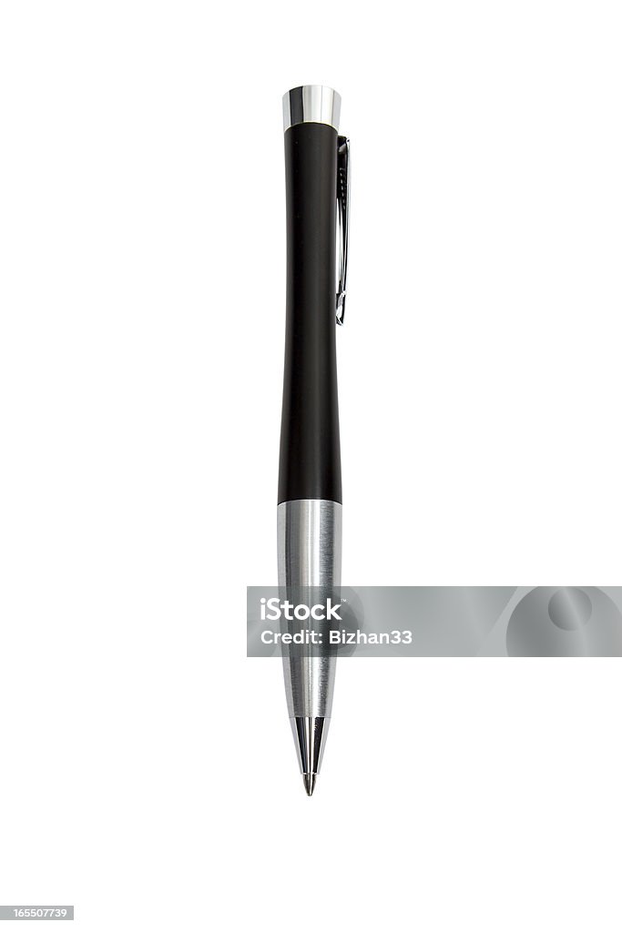 Penna nera isolata con percorso - Foto stock royalty-free di Accessorio personale