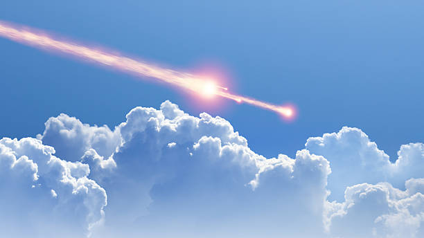 Asteroid, meteorite impact stock photo
