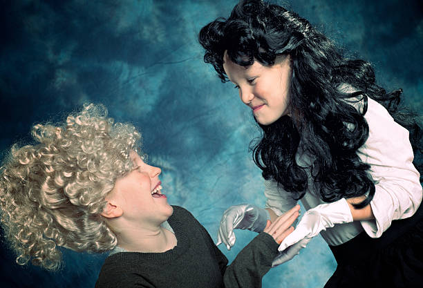 istock Little Girls, Victorian Costume, Playing 165509369