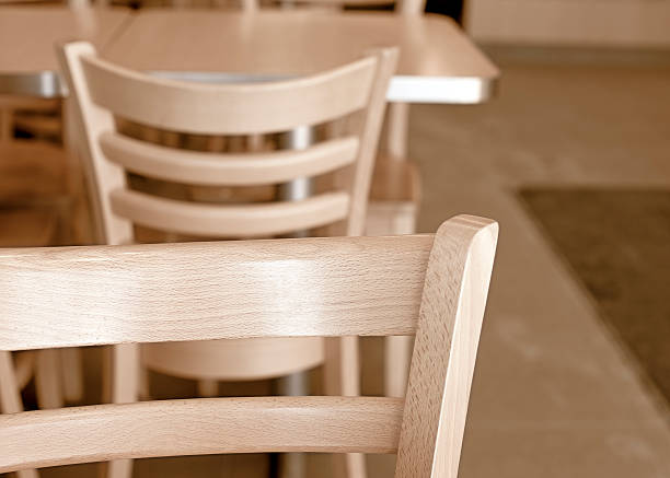 istock Cafe, Wooden Chair Back and Table 165509748