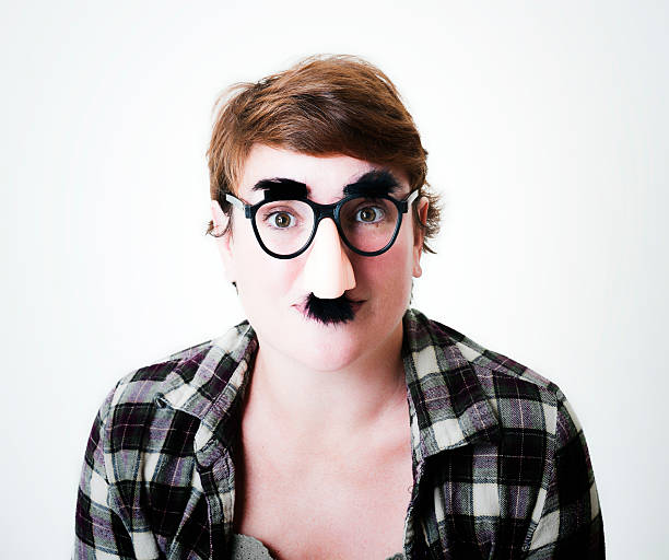 istock Woman in Moustache Disguise 165510803