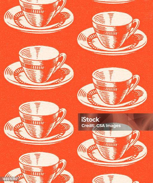 Tazza Di Caffè Con Motivo - Immagini vettoriali stock e altre immagini di Caffè - Bevanda - Caffè - Bevanda, Motivo decorativo, Assetato