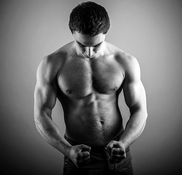 Muscular male torso stock photo