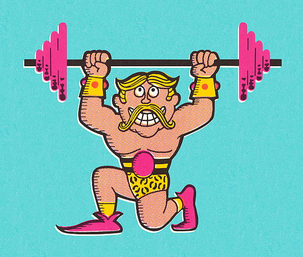 weightlifter - circus strongman men muscular build stock-grafiken, -clipart, -cartoons und -symbole