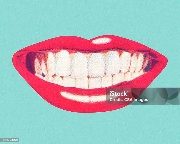 Teeth And Lips Stock Illustration - Download Image Now - Smiling, Illustration, Close-up