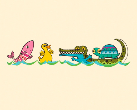 Four Floating Animals