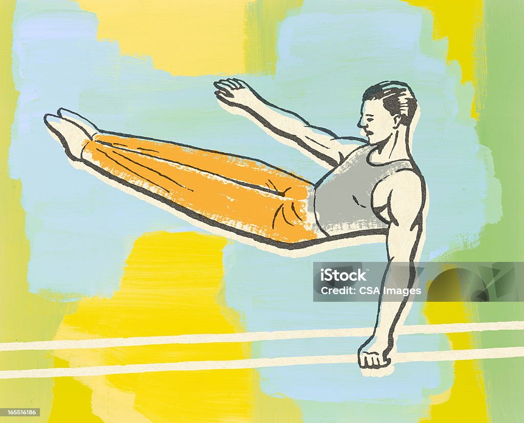 Gimnastyka - Zbiór ilustracji royalty-free (Barwne tło)