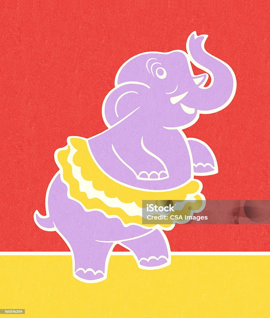 Circus Elephant Wearing a Tutu Animal stock illustration