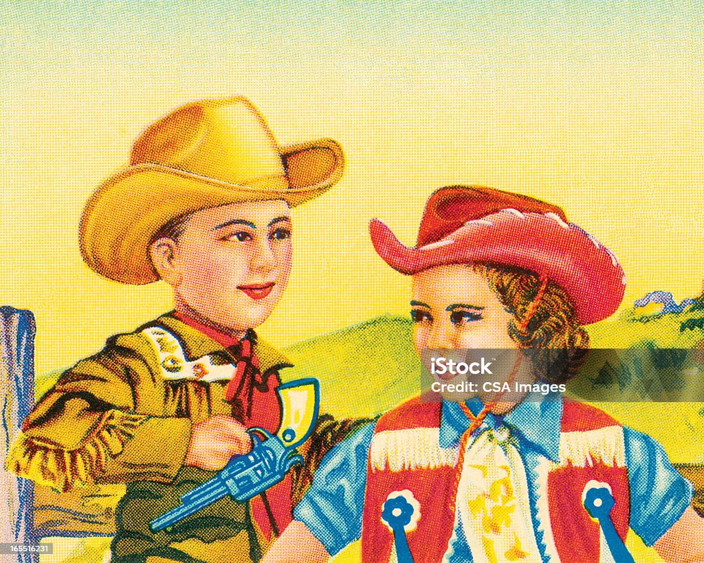 Cowboy and Cowgirl Cowboy stock illustration
