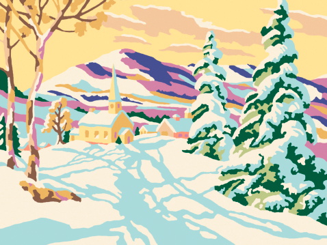 Paint By Number Winter Landscape