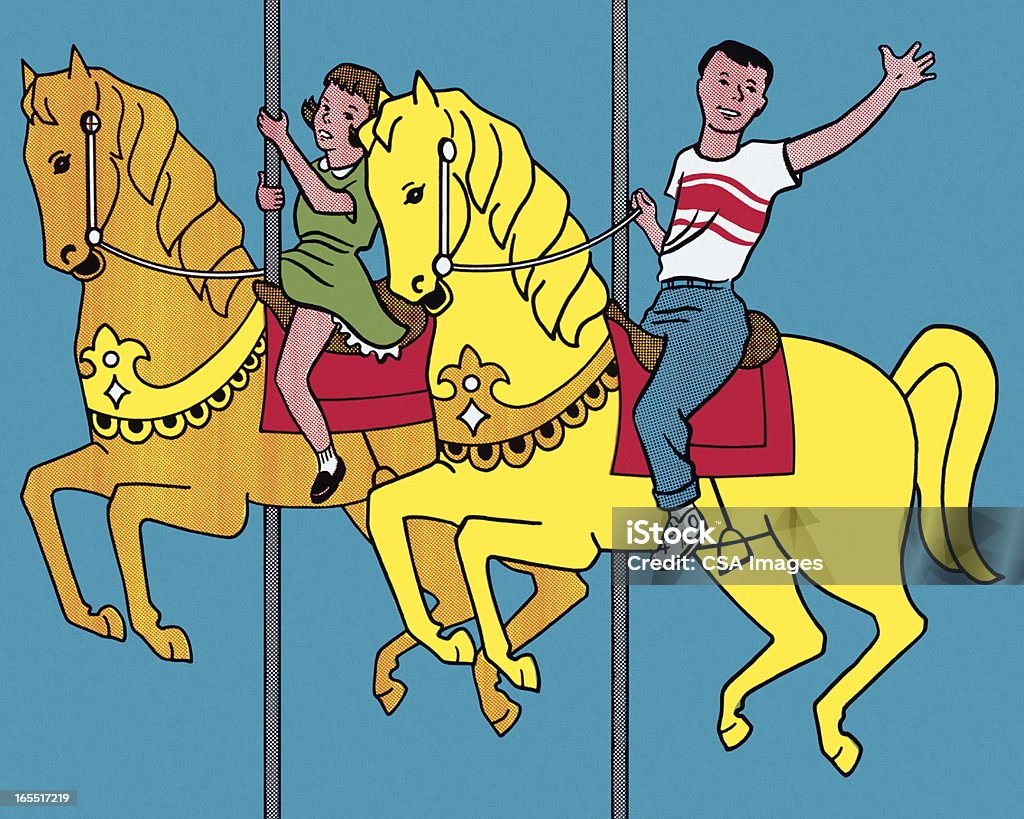 Sur les chevaux Merry Go Round - Illustration de Salon de l'agriculture libre de droits