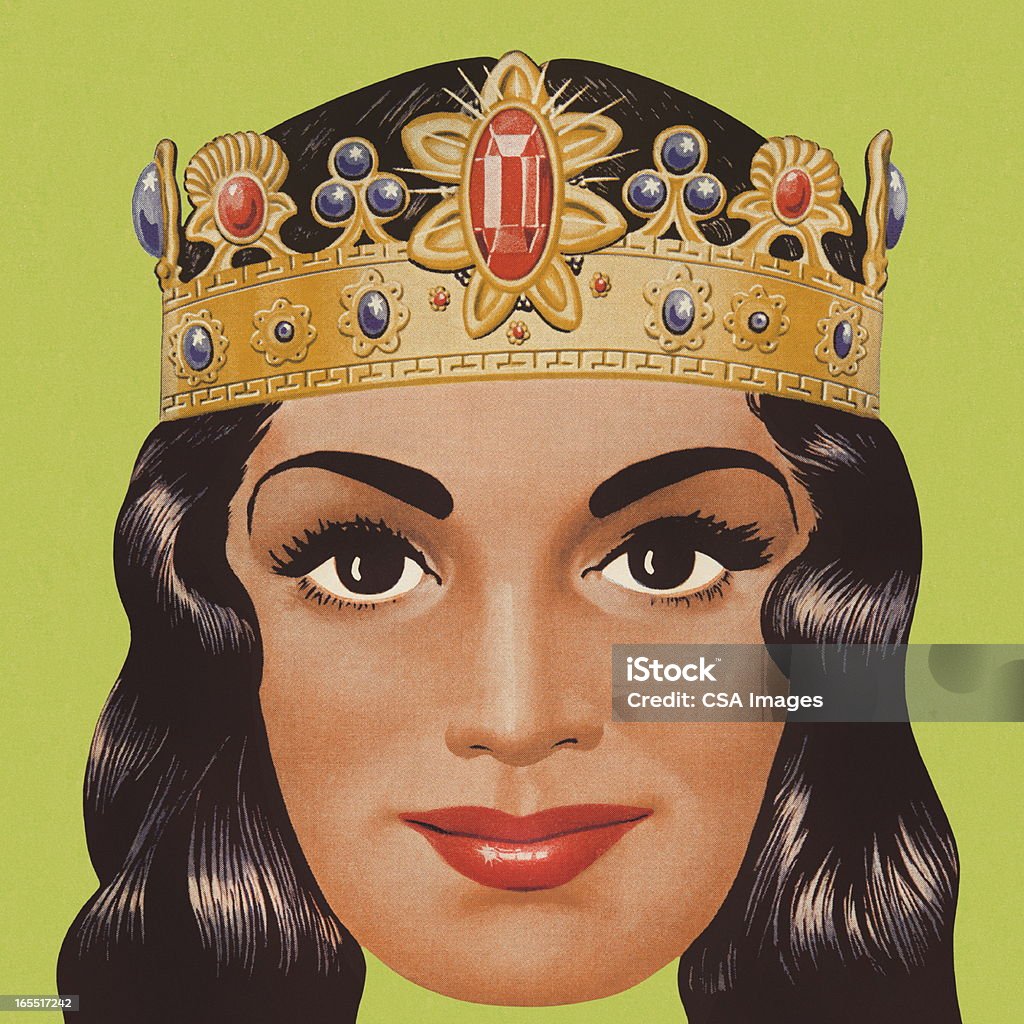 Retrato de uma cama Queen - Ilustração de Coroa - Enfeite para cabeça royalty-free