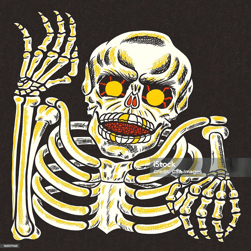 Inquietante Skeleton - Illustrazione stock royalty-free di Scheletro Umano