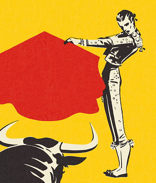 Matador and a Bull Matador and a Bull bullfighter stock illustrations