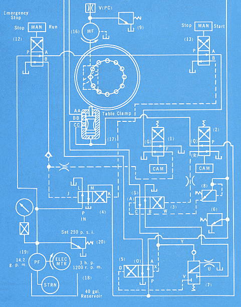 Blueprint Blueprint electricity drawings stock illustrations