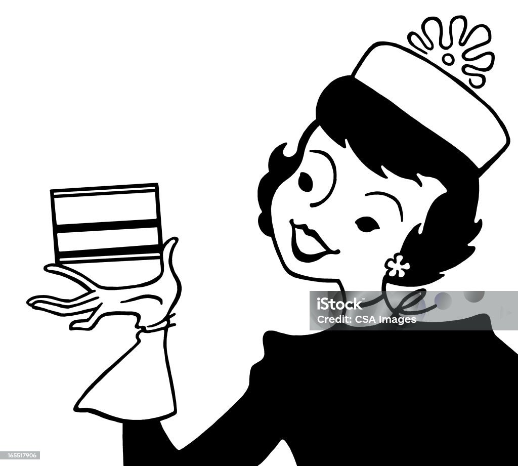 Kobieta trzyma pole - Zbiór ilustracji royalty-free (Akcesorium osobiste)