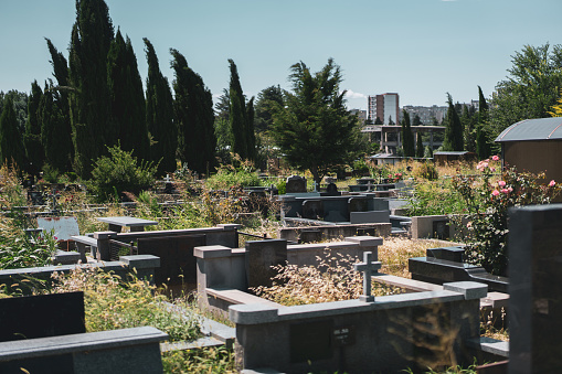 Catholic cemetery in Georgia - a few days before the feast of the dead and saints.