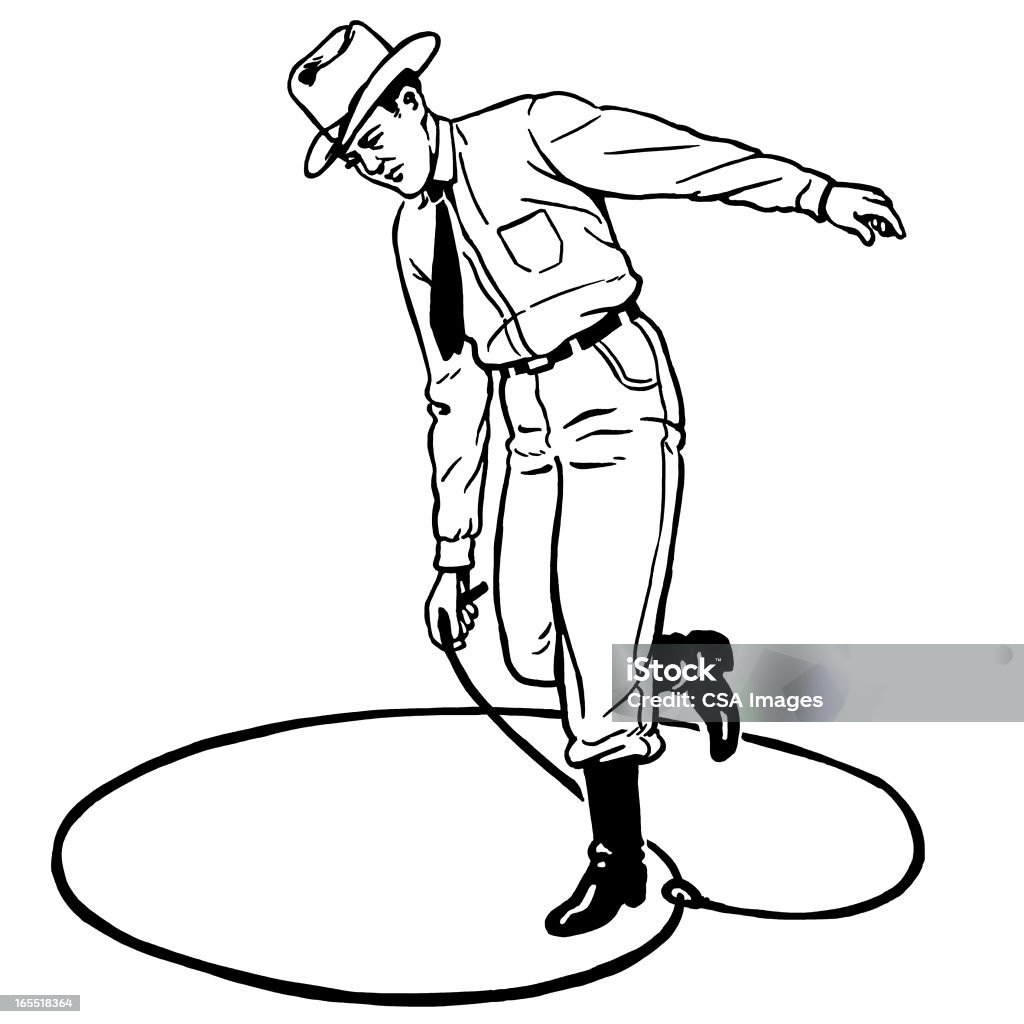 Cowboy sauter un Lasso - Illustration de Accessoire libre de droits