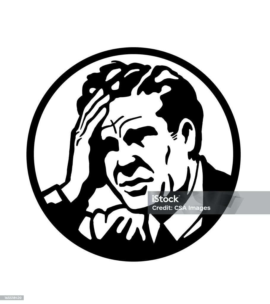 Man With a Headache Adult stock illustration