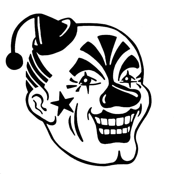 Creepy Clown Face Creepy Clown Face scary clown mouth stock illustrations