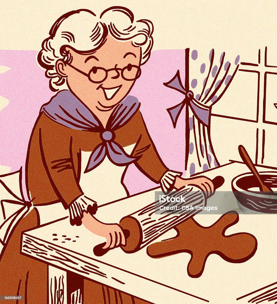 Großmutter, ein Lebkuchenmann - Lizenzfrei Großmutter Stock-Illustration