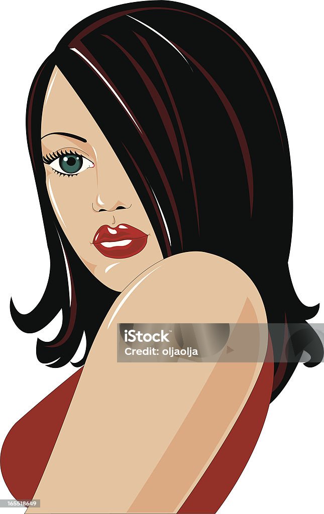 Pretty girl Seductive pretty woman in red Adult stock vector