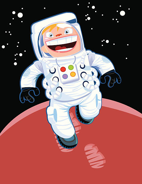 One small step for man vector art illustration