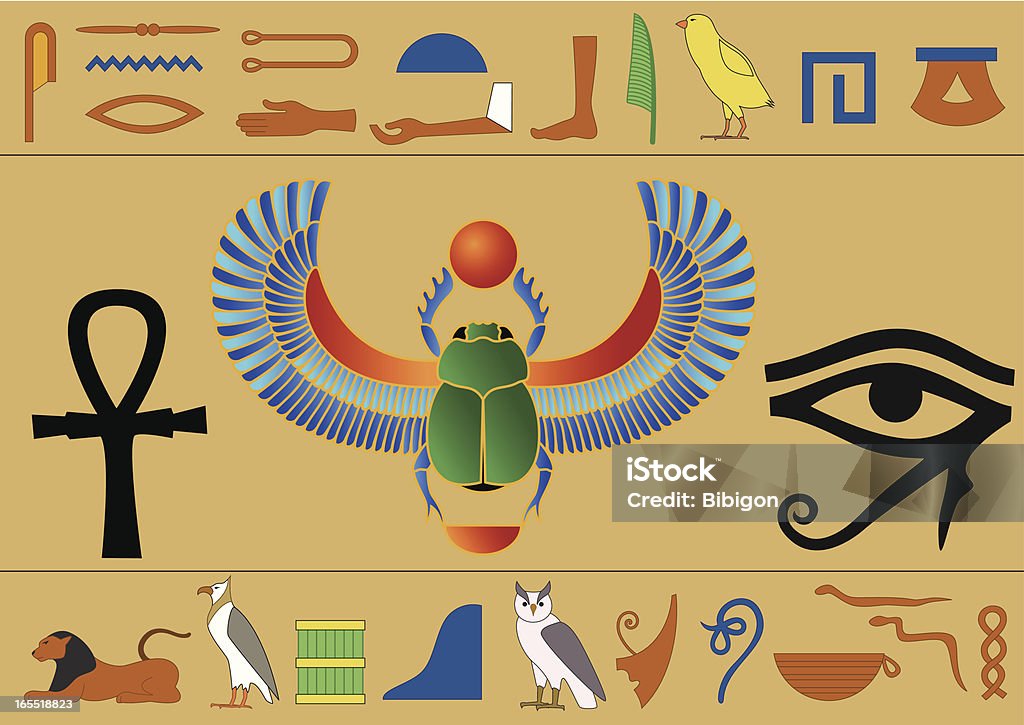 Hieróglifo egípcio - Vetor de Cruz Egípcia royalty-free