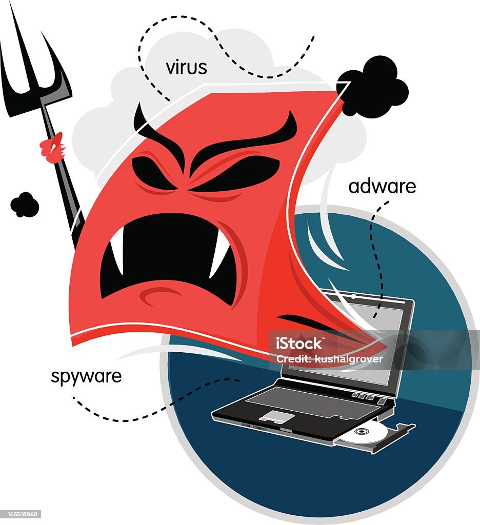 Virus Computer 2d Vector Graphic Of Computer Virus Attacking A Laptop Stock Illustration ...