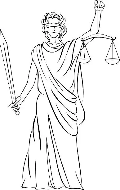 Vector illustration of Lady Justice