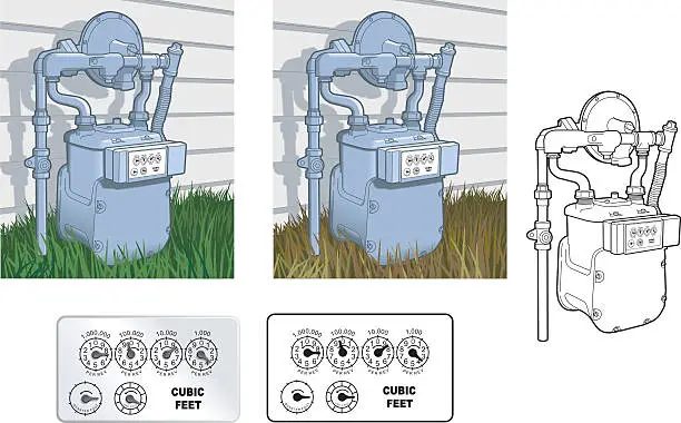 Vector illustration of Illustrations of natural gas meter