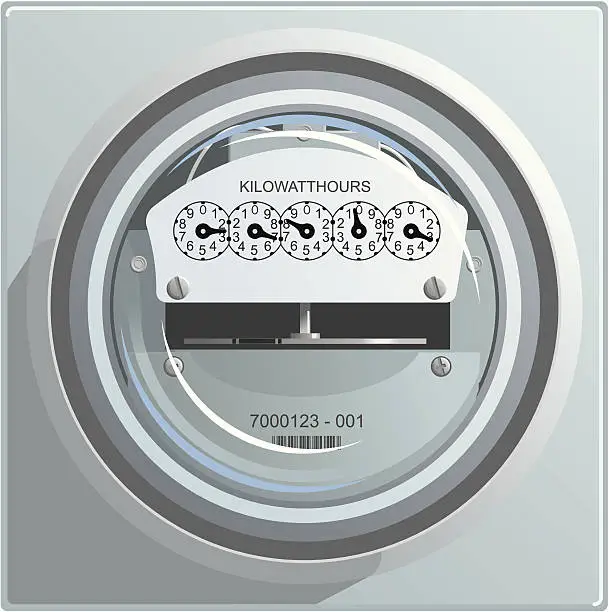 Vector illustration of Clean illustration of an electric power meter