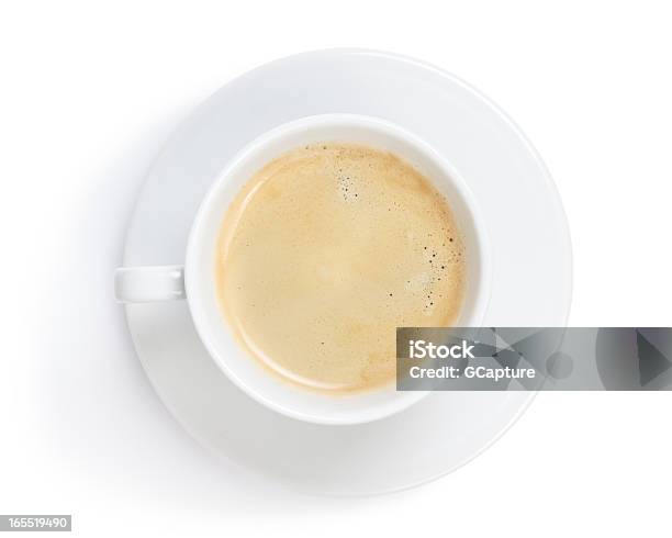 Schlichte Tasse Espresso Stockfoto und mehr Bilder von Alkoholfreies Getränk - Alkoholfreies Getränk, Ansicht aus erhöhter Perspektive, Beige