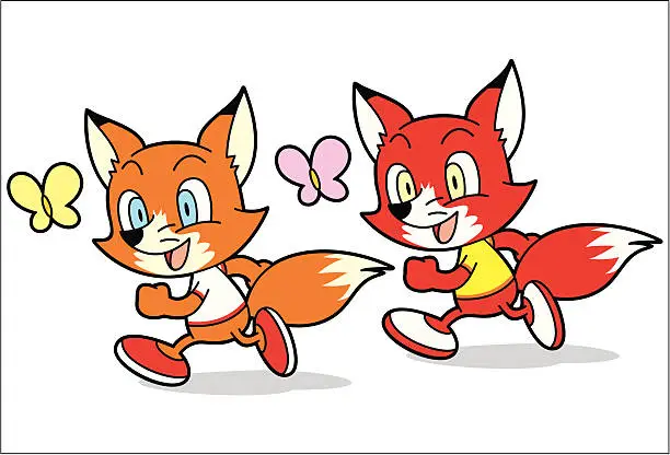 Vector illustration of Fox Cartoon