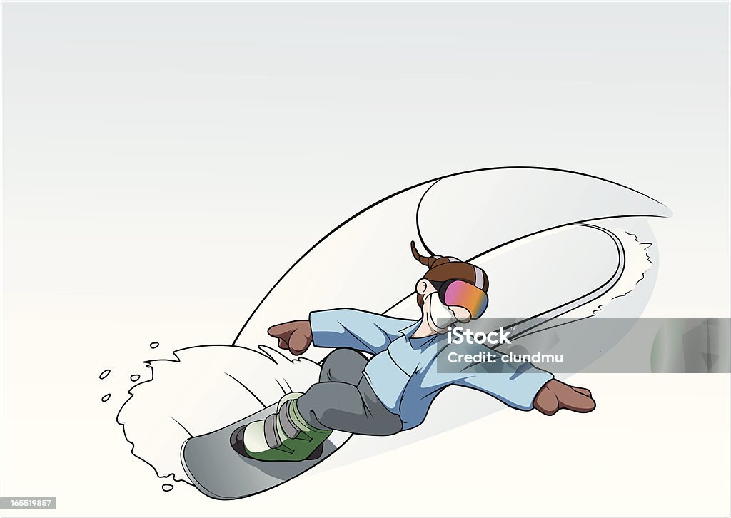 Snowboarder Young snowboarder fights through deep snow Cartoon stock vector