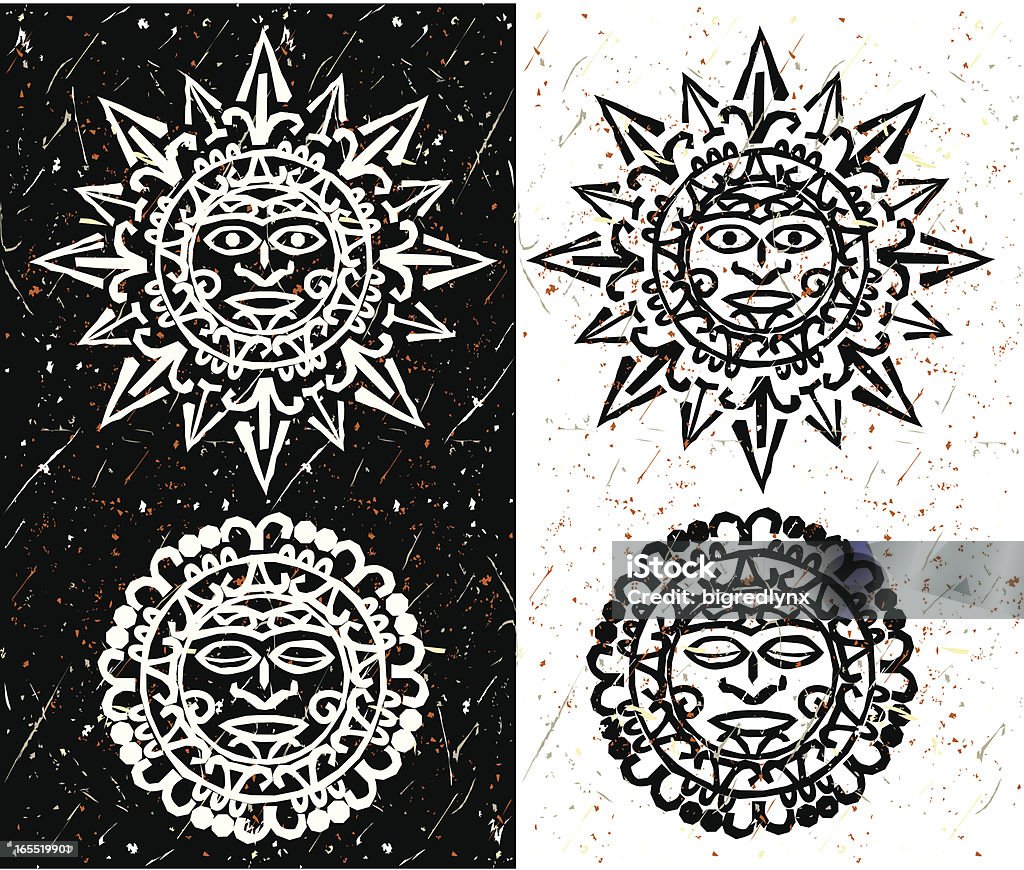 Azteca sol & Moon - arte vectorial de Azteca libre de derechos