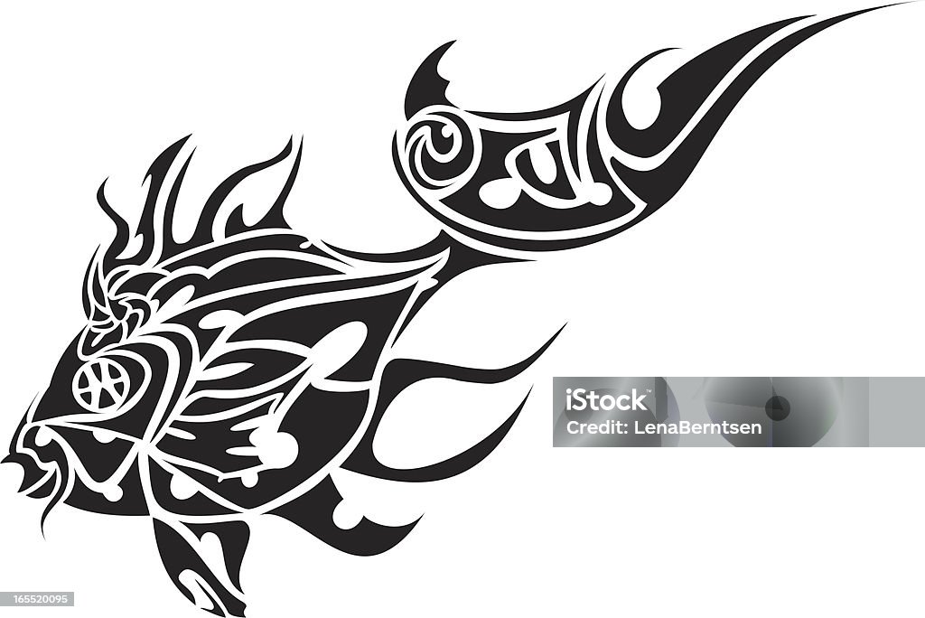 Tattoo fish... Illustration for tattoo as fish. Animal stock vector