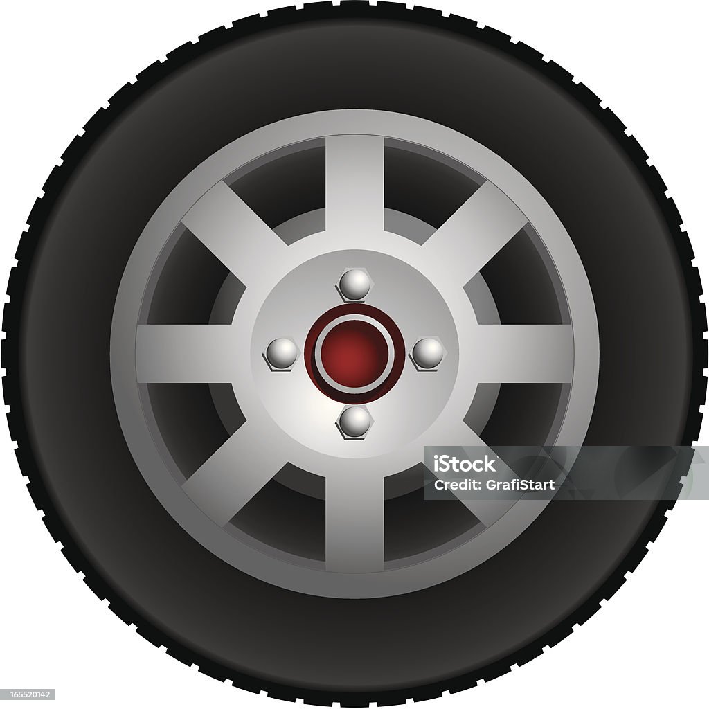 Car Wheel Simple car wheel with black tire. Alloy Wheel stock vector