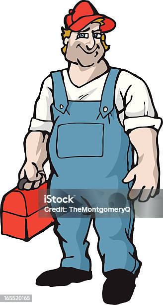 Handyman Stock Illustration - Download Image Now - Bib Overalls, Blue-collar Worker, Cartoon