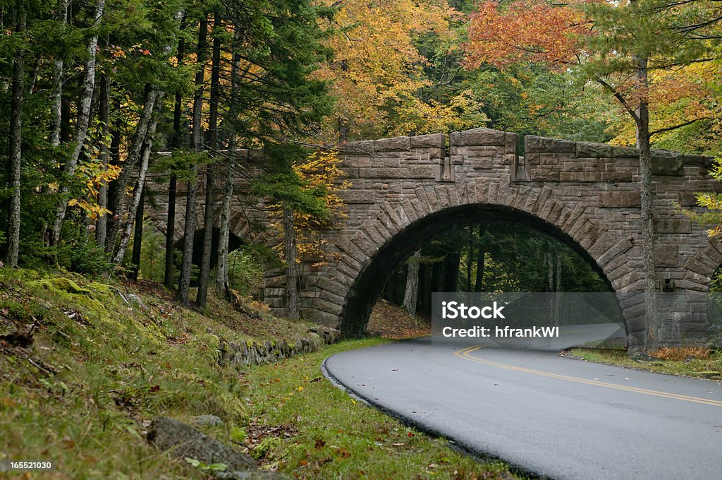 Stone Bridge en parque nacional de Acadia - Foto de stock de Aire libre libre de derechos