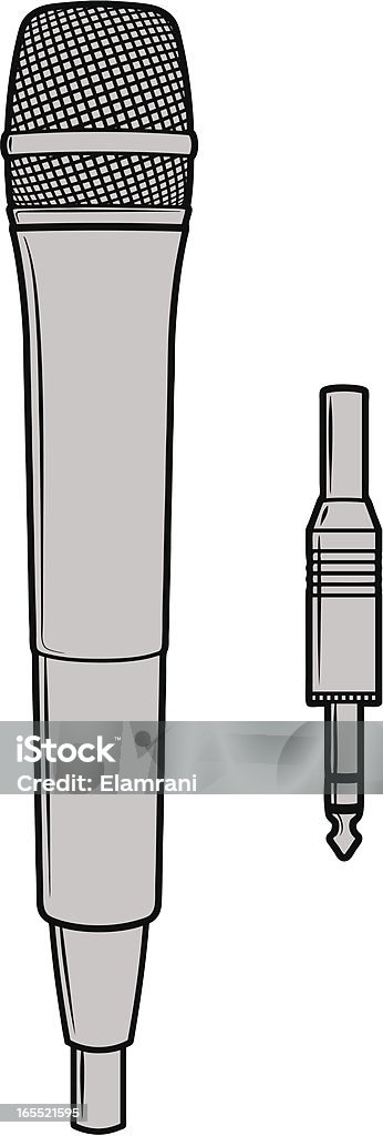 Microphone Plug Drawing Microphone With Jack Plug Stock Illustration - Download Image Now - Art ...