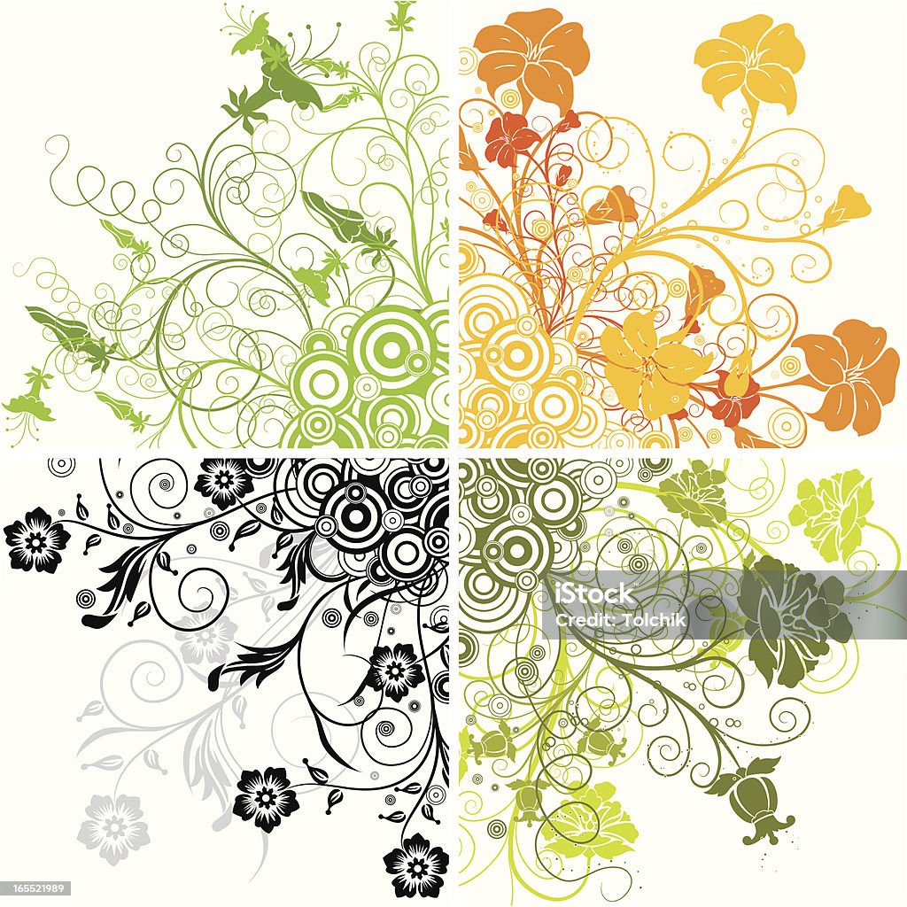 装飾的な花の背景 - イラストレーションのロイヤリティフリーベクトルアート