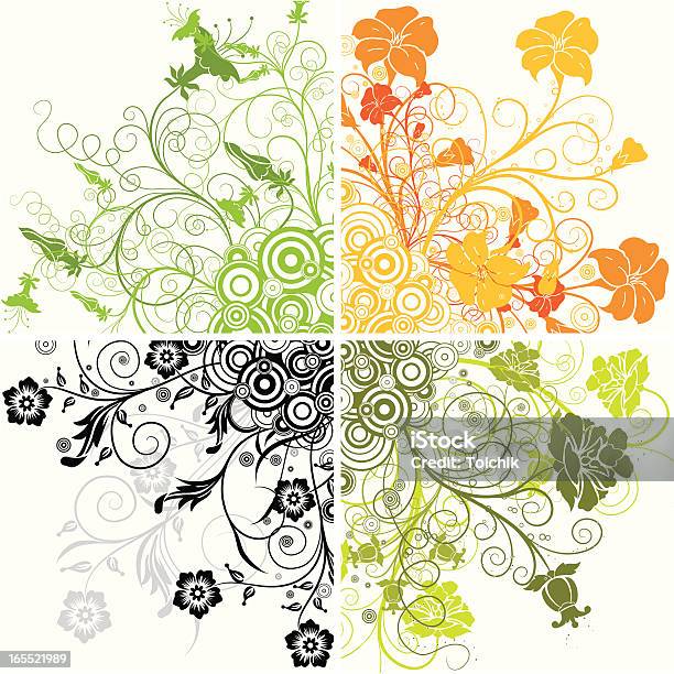 装飾的な花の背景 - イラストレーションのベクターアート素材や画像を多数ご用意 - イラストレーション, ベクター画像, 丸くなる