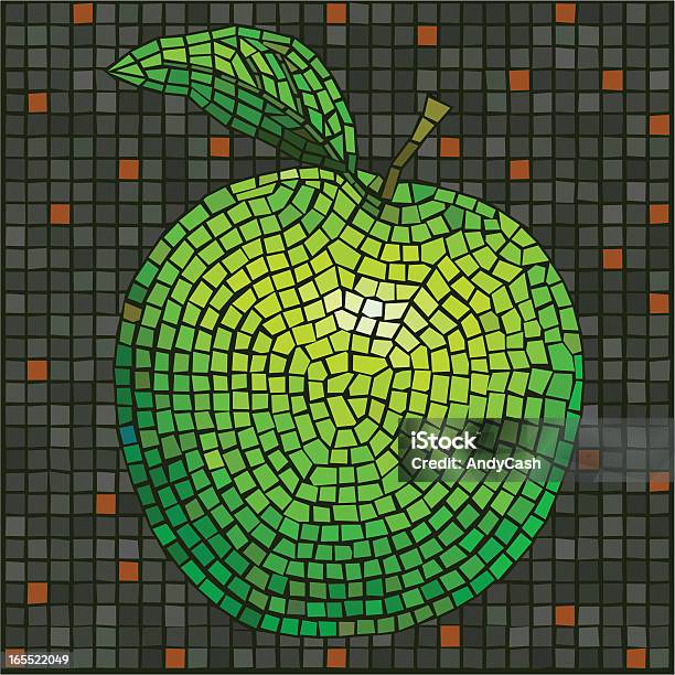 Mozaika Apple - Stockowe grafiki wektorowe i więcej obrazów Mozaika - Mozaika, Owoc, Bez ludzi